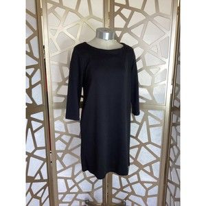 H&M HM little black dress 3/4 sleeve above knee S small sheath Stretchy